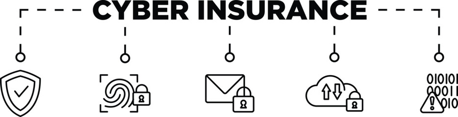 Cyber insurance banner concept icon