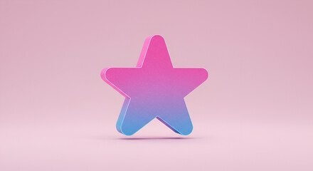 Fototapeta premium Abstract Pink and Blue Gradient Star on a Pastel Background for Modern Design