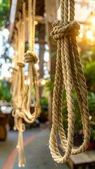 Light-drenched outdoor ropes