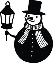 vector illustration of a snowman