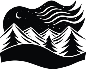 winter landscape vector illustration