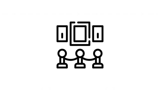 Framed pictures and a barrier at a museum, suitable for educational blogs, travel websites, artrelated content, museum promotions.