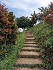 stairway to mountains
