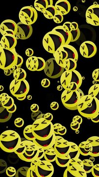Vibrant ROFL Emoji Reveal Loop - Keyable Animated Background
