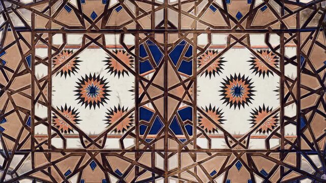Islamic geometric pattern creating kaleidoscopic animation