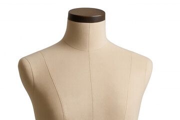 Mannequin dress form torso for fashion design, textile sewing, and clothing display on transparent background