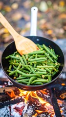 Green beans cooking over a campfire (1)