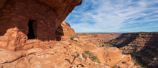 Panorama of the Ruins Above the Canyon, Citadel Ruin, Bears Ears National Monument, Utah