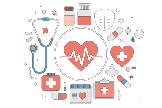 Modern medical icons design for healthcare and wellness projects