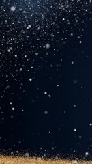 Obraz premium A black background with white and gold glitter particles.
