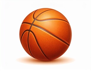Fototapeta premium Realistic Illustration of a Standard Orange Basketball with Shadow Detail and Textured Surface