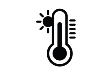 Heatwave forecast with thermometer and sun for weather reports