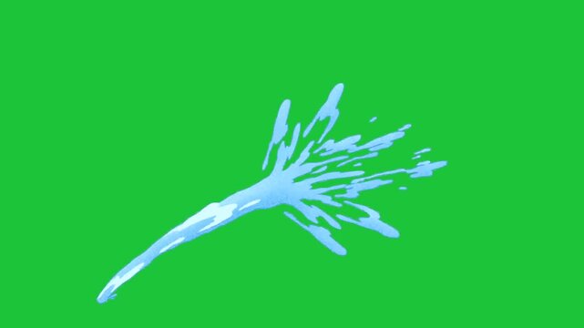 Animated water splash on green screen. Perfect for liquid effects, freshness, or action scenes. Easily keyable for compositing