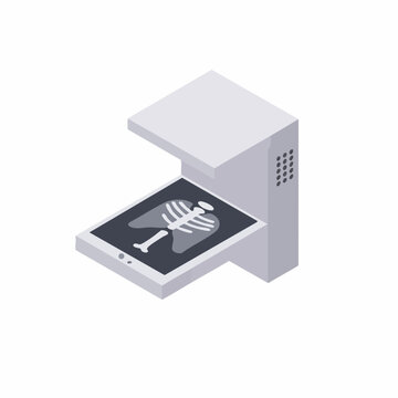 Isometric Diagnostic X-Ray Machine Scan Detail Medical Equipment Illustration