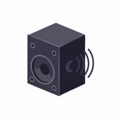 Obraz premium Isometric Detailed Loudspeaker Audio System Cube Speaker Electronic Device