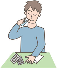 薬を飲む人