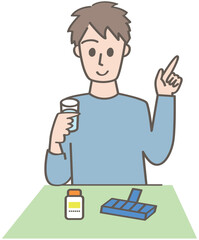 サプリメントを飲む人