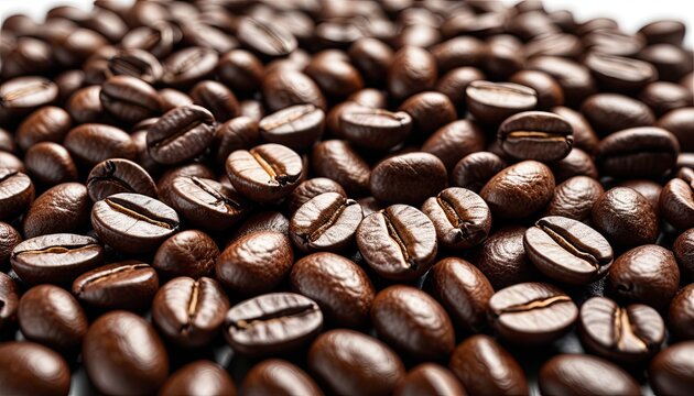Close-up shot of roasted coffee beans