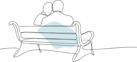 Couple sitting on bench park outdoors