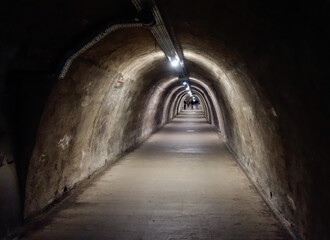 Zagreb, Croatia - 05.16.2025: war bunker tunnels in the old city center