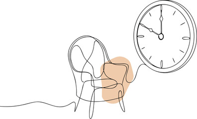 Armchair and clock abstract line art minimalist