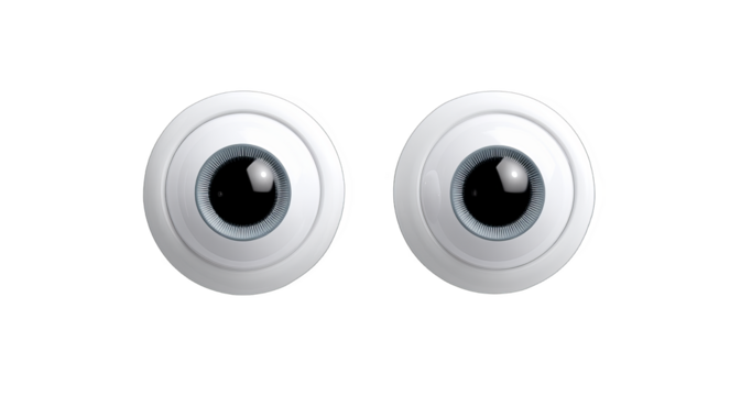 Two round plastic googly eyes with black pupils, suitable for craft projects and adding a playful element.