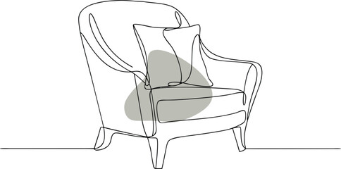 Armchair with pillow furniture cushion