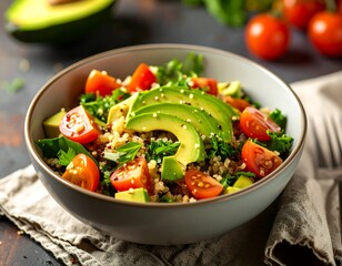 Healthy quinoa salad with avocado and cherry tomatoes (1)