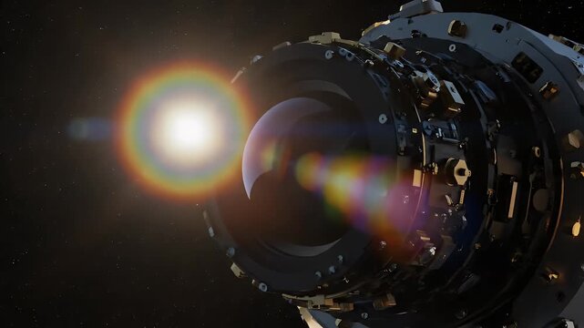 Space Telescope Captures Distant Star with Lens Flare, Revealing Deep Universe Secrets Behind Cosmic Dust, Light, and Diffraction Patterns