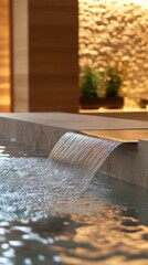 A hot tub with water flowing from it