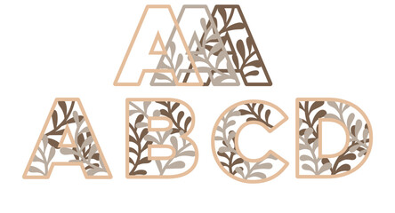 Alphabet laser cutting  home decor letter ABCD