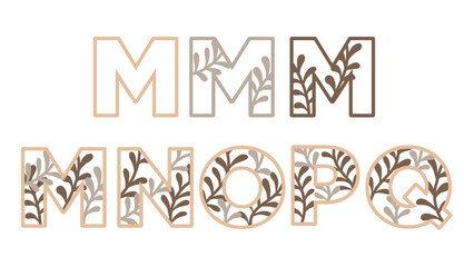 Alphabet laser cutting  home decor letter MNOPQ