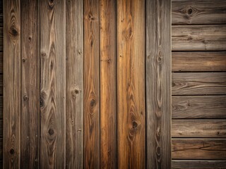 Fototapeta premium Close-up of weathered wooden planks, vertical and horizontal