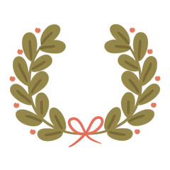 Laurel Wreath Illustration in Flat Minimal Style for Celebration Design