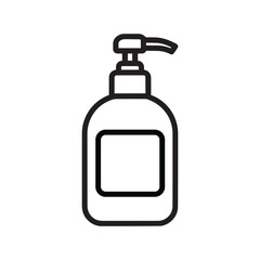 Vector art of line art icon of a dispenser bottle with a pump