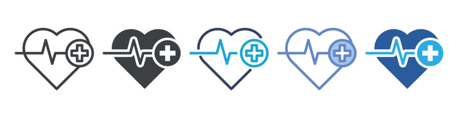 Obraz premium Health icon set multiple style collection