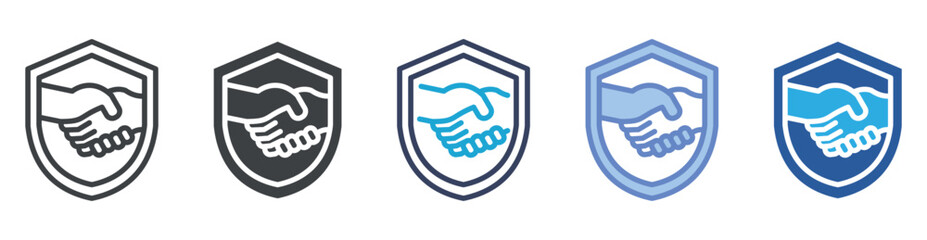 Insurance icon set multiple style collection