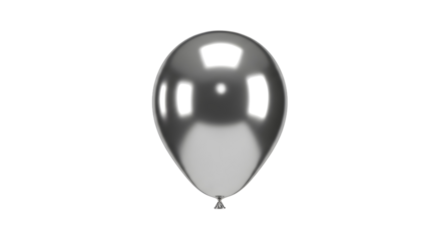 Realistic Silver Balloon Event, Metallic Object, Studio, Transparent, Close-Up, Number 0 Concept