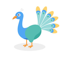 My Simple flat 2D icon, peacock isolated on a transparent background, vector, flat design, animation design, simple flat 2D icon, minimalist design, clipart. ... See More