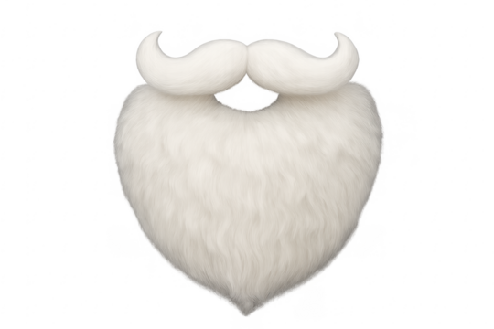 Santa claus white beard and mustache costume transparent