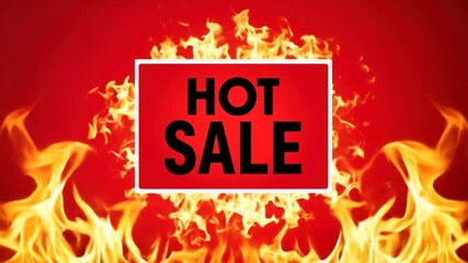Hot Sale Sign with Flames - Powered by Adobe