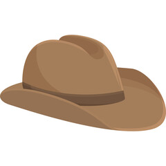 Brown Cowboy Hat With Embossed Band Isolated On White Background And Transparent Background