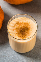 Sweet Homemade Pumpkin Spice Eggnog with Cinnamon