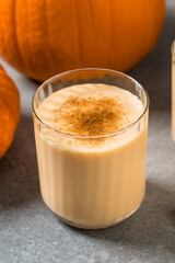 Sweet Homemade Pumpkin Spice Eggnog with Cinnamon