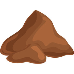 Brown Sand Pile Illustration With Transparent Background Isolated On White