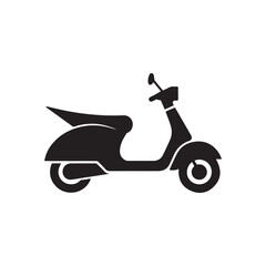 Obraz premium Scooter Silhouette Illustration – Classic Two-Wheeled Urban Vehicle Icon