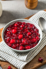 Red Sweet Homemade Cranberry Sauce in a Bowl