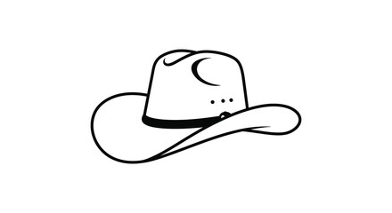 Classic cowboy hat silhouette with a wide brim and creased crown for western style and country music themes silhouette