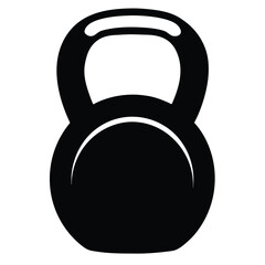 vector icon of kettlebell with shadow  simple fla