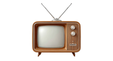 A vintage-style old television with an antenna and control buttons, showcasing classic design and nostalgic technology.